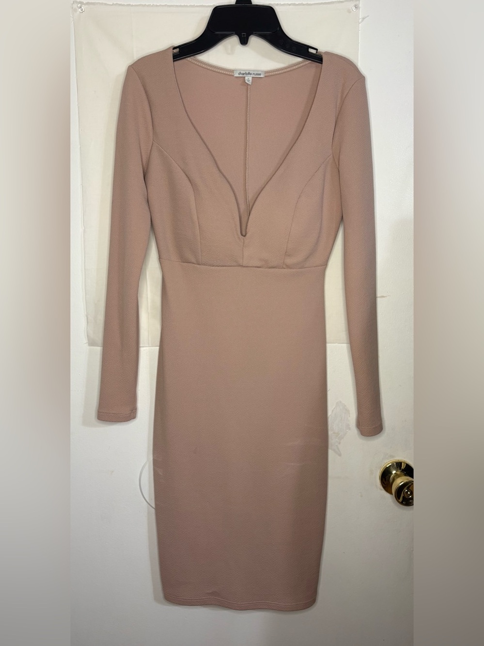 Women’s Charlotte Russe Blush Long-Sleeve Bodycon Dress